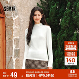 森马（Semir）长袖T恤女半高领吸湿发热抗菌2024冬紧身抓绒打底衫109724101001