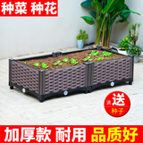 田田绿家庭阳台种菜盆长方形蔬菜种植箱楼顶种菜箱屋顶菜园大号花盆花箱 2联长80宽40高23
