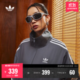 adidas情侣款复古风梭织立领夹克外套男女秋季阿迪达斯官方三叶草   深灰   2XL