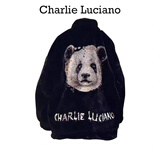 Charlie Luciano【朱正廷同款】皮草大衣动物图案气质毛绒冬季潮牌宽松中长款外套 熊猫 XS