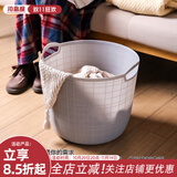 川岛屋脏衣服收纳筐脏衣篮家用卫生间卧室大号放衣物的篮子脏衣篓 脏衣篮(白色中号)