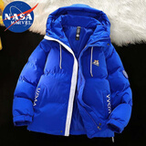 NASA MARVEL棉衣男棉服冬季外套加厚潮流面包服运动情侣款棉袄子 蓝色 M