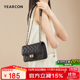 意尔康包包女包菱格链条包斜挎小方包小香风女士单肩包包女款2025年黑