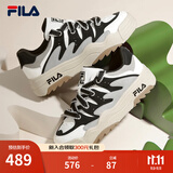 斐乐（FILA）斑斓鞋ROSETTA女鞋板鞋新款面包厚底鞋复古休闲鞋 雪白/黑-SB 37.5