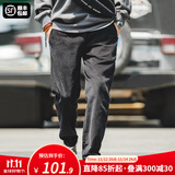 马登工装美式复古垂感灯芯绒长裤子男秋冬新款直筒修身显瘦男士休闲裤 炭黑色 2XL