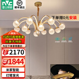 雷士（NVC）北欧轻奢水晶缤纷吊灯半智能客厅吊灯餐厅吊灯现代灯具灯饰套餐 缤纷 12头 100瓦LED 智能吊灯