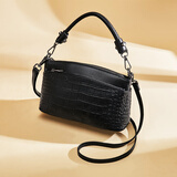 老人头头层牛皮女士包包女包大容量单肩手提斜挎包鳄鱼纹包轻奢生日礼物