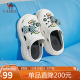 骆驼（CAMEL）洞洞鞋女时髦DIY原创鞋花松糕厚底凉拖鞋 L24M071642 白色 40/41 