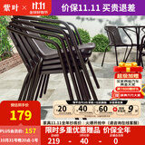 紫叶（ziye）户外阳台桌椅 休闲庭院座椅室外花园餐桌椅 简约现代 铁艺家具 2把椅子