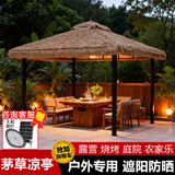 春墅凉亭户外庭院遮阳棚茅草凉亭农村院子茅草屋室外露台遮雨棚帐篷 3x3米亭