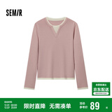 森马（Semir）森马毛衣女短款假两件含羊毛针织衫24冬新款保暖内搭109724107015