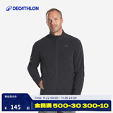迪卡侬（DECATHLON）保暖户外抓绒衣外套男女运动宽松秋摇粒绒外套冲锋衣内胆 男款-全拉链-黑色 M