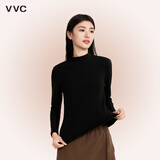 VVC打底衫女2025新款抗菌蛋白保暖内衣纯色春秋打底衣城市轻户外上衣 曜石黑 L