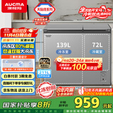 澳柯玛（AUCMA）211升家用冰柜 双温双箱冷柜 冷藏冷冻卧式冰箱 一级能效 无界天际线  BCD-211CSNE 国家补贴20%