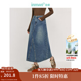 茵曼（INMAN）时尚绣花立领衬衫洋气宽松休闲长袖衬衣 牛仔蓝半身裙-18438189 M （裤子 27码）