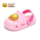 B.Duck小黄鸭童鞋儿童拖鞋男女童耐磨家居鞋洞洞鞋5302粉色26