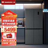 上菱 603升十字对开门冰箱 变频节能 一级能效 风冷无霜 离子净味养鲜 电脑控温 大容量家用电冰箱 BQE603PWL（丝蕴灰）