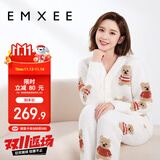 嫚熙（EMXEE）唐艺昕同款孕妇睡衣秋冬产后加厚月子服半边绒哺乳孕期家居服