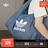 adidas「云朵包」牛仔风大容量运动挎包女子阿迪达斯官方三叶草 制服蓝 NS