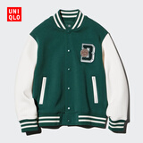 优衣库童装男童女童高弹力快干运动茄克外套夹克481378 58 深绿色 160