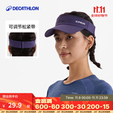 迪卡侬（DECATHLON）空顶帽男女夏天遮阳帽太阳帽鸭舌帽户外运动帽跑步帽子RUNC 新款紫色-可调节松紧带款 新空顶帽松紧带（建议头围50-62厘米）