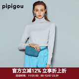 皮皮狗100%山羊绒 高领打底衫基础新款纯色针织上衣内搭毛衣女士秋季 817浅灰色 L /105