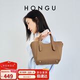 红谷包包女牛皮单肩手提包通勤菜篮子包斜挎女水桶包 生日礼物送女友
