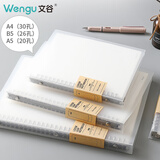 文谷（Wengu）活页本笔记本手写A5/50张大学生考研专用简约记录日记本高中生透明高颜值记事本 B0100-3(A5)英语