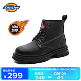 Dickies马丁靴女6孔春季新款短靴 经典光面平底英伦风女靴秋冬新款 28黑色(加绒) 36