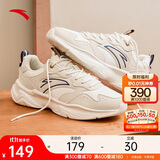 安踏小老爹休闲鞋男鞋秋季革面舒适缓震厚底增高软底鞋子男跑步运动鞋
