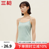 三枪（THREEGUN）新疆棉背心女士纯棉高弹透气打底杉运动内搭可外穿吊带衫无袖上衣 海盐绿A3（吊带） L