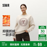 森马（Semir）[商场同款]女oversize发热抗菌2024冬季绣花抓绒上衣101724116004