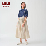 无印良品（MUJI）IDEE 女式 强捻 两穿裙 女夏季款裙子 棉麻 吊带裙  GAD14C4S 米白色 L (165/72A)