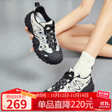 骆驼（CAMEL）丑萌登山鞋女时尚撞色户外休闲鞋 L24M076602 米/银/黑 35