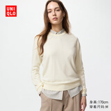 优衣库女装精纺美利奴羊毛圆领针织衫长袖通勤25秋冬新款478330 01 乳白色 S