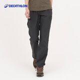 迪卡侬（DECATHLON）速干裤男女户外长裤徒步裤子快干登山透气弹力 TREK100 黑灰色-女款 【经典欧版 速干耐磨】 36