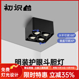 初识 led斗胆灯家用客厅明装筒灯防眩低蓝光全光谱无主灯照明装射灯 黑色 四头/旗舰版 智能版