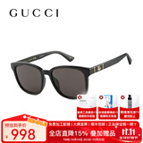 古驰方框显瘦古驰墨镜女开车防晒太阳镜男奢侈品眼镜 GG0637SK-001黑色