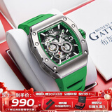 布加迪（BONEST GATTI）德国手表男士自动机械表镂空运动防水夜光酒桶腕表生日礼物送男友 BG9903-A4毒液绿