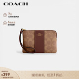 蔻驰（COACH）【品牌直供】女士小号手拿包手腕包棕色 CW854
