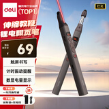 得力（deli）屏显激光翻页笔教师用伸缩教鞭希沃白板PPT演讲笔数显电量 无线演示课件笔计时提醒 红光MA116灰