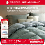 罗莱家纺95%鹅绒被羽绒被芯春秋四季加厚冬被保暖被子 【冬被】95鹅绒+七星柔软 星耀绿 220cm*250cm