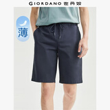 佐丹奴短裤男纯棉梭织裤子抽绳松紧腰薄款休闲五分裤01104339