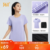 361°跑步运动套装女士夏季衣服新款休闲短袖短裤两件套662414001H-4