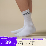 VANS范斯官方 男子长袜袜子经典LOGO印花运动休闲滑板初学者 白色 均码