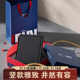 七匹狼钱包男士竖款票夹真牛皮多卡位送爸爸长辈男友老公生日实用礼物