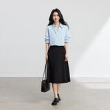伯德小姐黑色通勤半身裙女职业a字伞裙面试西装半裙正装裙