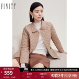 菲妮迪（FINITY）品牌棉衣棉服秋季简约卡其保暖轻薄通勤外套 卡其色 2XL
