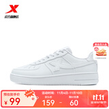 特步（XTEP）【国潮】女鞋板鞋空军一号夏季鞋子休闲鞋情侣运动鞋小白鞋 新白色-女（新版） 36