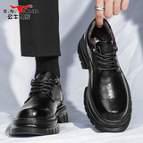 公牛世家男鞋2025秋冬新款英伦商务休闲皮鞋厚底大头工装鞋子男士马丁靴